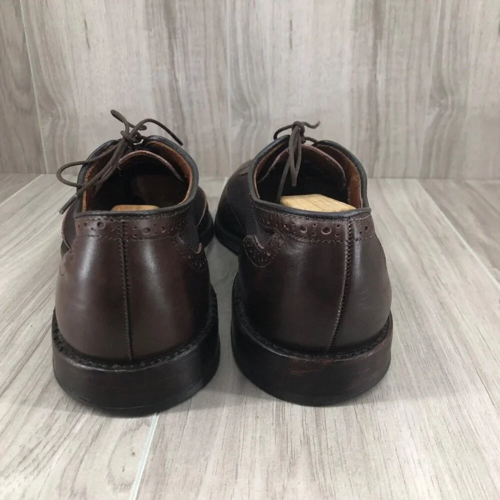 Allen Edmonds Shoes Mens 10D Strawfut Brown Leather Mesh Lace Up Oxfords
